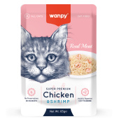 Wanpy Cat Пауч для кошек из курицы и креветок 85 г (33005)