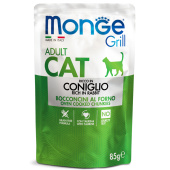 Monge Cat 85 гр Grill Pouch паучи для взрослых кошек итальянский кролик 