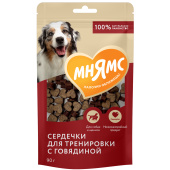 Мнямс лак для собак Сердечки с говядиной 90г 