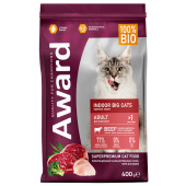 AWARD 400 г Indoor Big cats для вз кошек крупных пород с гов и кур с доб брокколи и юкки Шидигера 
