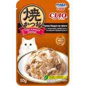 INABA Вл корм д/кошек Yaki Katsuo Dinner Тунец Кацуо на гриле с мор гребеш бульон даси пауч50г Инаба