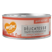Мнямс конс 100гр Курица с брокколи для котят Паштет по-итальянски 