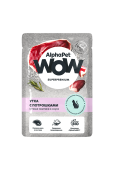 AlphaPet WOW 85г пауч д\кошек пауч утка с потрошк. в соусе для чувст.пищев