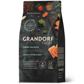 Grandorf fresh Cat 2 кг свежее филе лосося  с бататом для серилиз кошек 