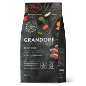 Grandorf fresh cat стерилайз свежее мясо утки  с бататом для кошек 2кг