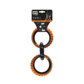 Игрушка для собак кольцо RING KING тройное, черный/оранжевый 28.2x12.7x2.2см MPets 10660199