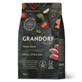 Grandorf fresh cat стерилайз свежее мясо утки с бататом для кошек 400 г