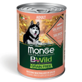 Monge Dog 400 гр консерва BWild GRAIN FREE Лосось с тыквой и кабачками для вз соб всех пор