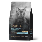 Premier Cat 400гр SalmonTurkey STERILISED (Свежее филе лосося с индейкой для кошек)														