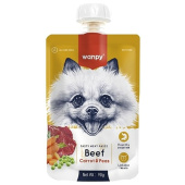 Лак Wanpy Dog 90гр Мясной мусс из гов и моркови с горохом 