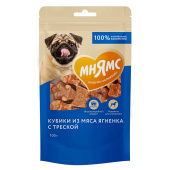 Мнямс лакомство для собак кубики из мяса ягненка с треской 100 г (30001)