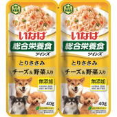 INABA Twins корм влажн д/собак куриное филе с овощами и сыром в желе, пауч 40г*2шт Инаба RTW-08