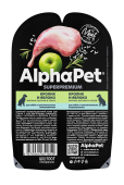 AlphaPet Superpremium (АльфаПет) 0,1кг кролик и яблоко мясные кусочки в соусе для собак (651850)