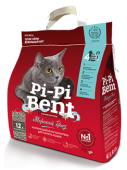 Pi-Pi-Bent  5кг Морской бриз (бум.крафт-пакет) комк. наполнитель д/кошек