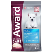AWARD 2кг SPECIAL CARE HYPO PUPPY со свежей белой рыбой для щенков от 1 месяца, беременных и кормящих собак всех пород, склонных к аллергии 2кг (35026)