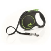 Рулетка flexi Black Design M (до 25 кг) 5 м лента черный/зеленый (30012)