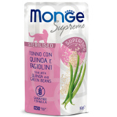 Monge 80гр пауч Supreme sterilized cat для стерил кош из тунца с киноа и зел фасолью