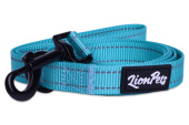 Поводок для собак LionPets из полиэстера со светоотражающими полосками (Бирюзовый) LP-710-4 (Ширина 2.5 см, длина 1,5 метра)
