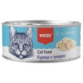 Wanpy Cat Консервы для кошек Курица с тунцом 95 г (33005)