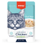Wanpy Cat Пауч для кошек из курицы и трески 85 г (33005)