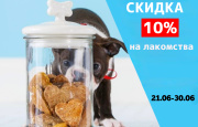 Скидка 10% на лакомства.