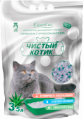 Наполнитель силикагелевый 3,5лЧистый котик колотый с ароматом алоэ вера