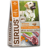 КОРМ SIRIUS ДЛЯ ВЗРОСЛЫХ СОБАК ЯГНЕНОК И РИС 6*1 2кг