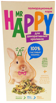 Корм MR HAPPY сухой для декоративных кроликов 900 г