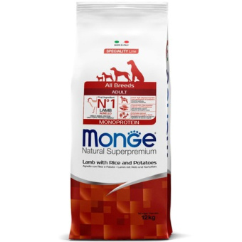 Monge Dog 12кг (цена за 1 кг) Monoprotein для собак всех пор ягненок с рис и картоф