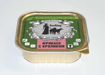 Консервы ZooRing для собак паштет 100 гр, Фрикасе с кроликом