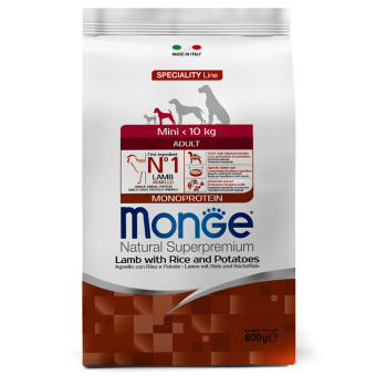 Monge Dog 800 гр Speciality Mini для вз соб мелк пор ягненок с рисом и картофелем 