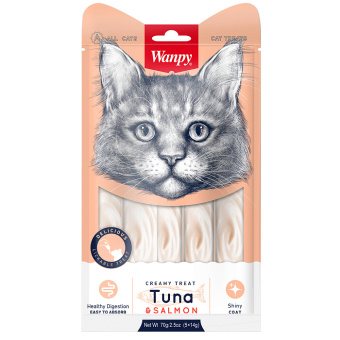 Wanpy Cat Лак нежное пюре из тунца и лосося 70 г 