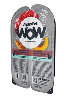 AlphaPet WOW (АльфаПет) 0,1к говядина и томленая тыква сочные ломтики в соусе для собак (651805)
