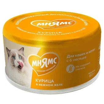 Мнямс пауч 80г для кош и котят старше 6 мес курица в нежном желе 