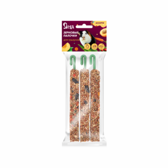 Зерновые палочки д/грызунов Snax ассорти (овощи, шиповник, абрикос) 3 шт (75г)