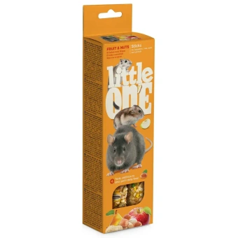 Little One: палочки 55гр*2шт д/хомяков, крыс, мышей и песчанок с фруктами и орехами