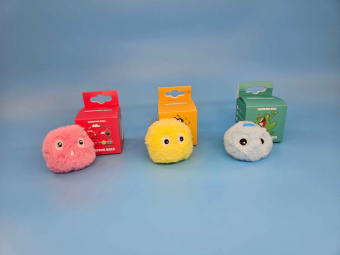 Игрушка для кошек,мячик со звуком животных.Цвет голубой