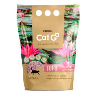 Наполнитель Cat Go 6л (2,5кг) TOFU Комкующийся ТОФУ Лотос 