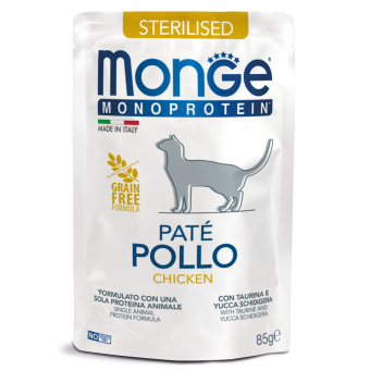 Monge Cat 85 гр Monoprotein паучи для стерил кош КУРИЦА