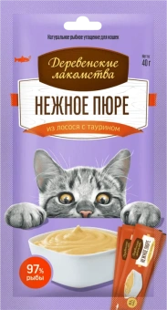 Дерев Лак для кош нежное пюре из лосося (4х10г) цена за 1 шт