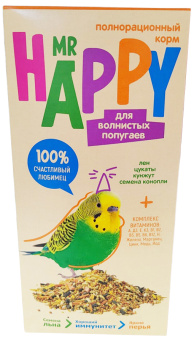 Корм MR HAPPY сухой для волнистых попугаев  900 г