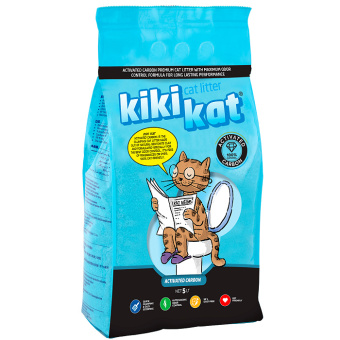 Наполнитель KikiKat 5 л бентонит комкующ Активированный уголь 