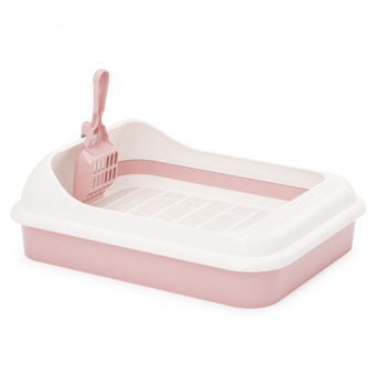 НАБОР Д/КОШЕК ФЕЛИКС (ТУАЛЕТ-ЛОТОК С БОРТОМ И СЕТКОЙ, СОВОК) РОЗОВЫЙ М6975