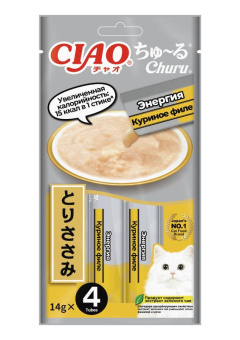 INABA ВЕТ Churu лакомство-пюре д/кошек куриное филе Энергия 14г * 4шт Инаба 4RU128