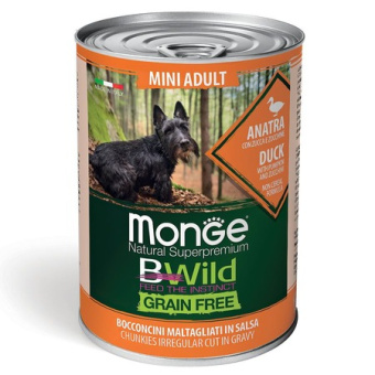 Monge Dog консерва 400 гр BWild GRAIN FREE Утка с тыквой вз соб мел пор