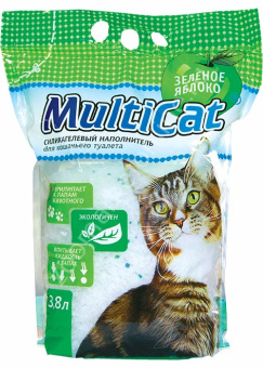 Наполнитель MULTICAT 3.8л (СИЛИКАГЕЛЬ ЗЕЛЕНЫЙ ЯБЛОКО)