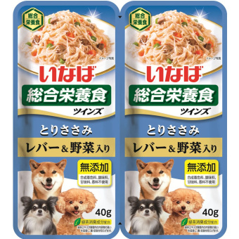 INABA Twins корм влажн д/собак куриное филе с овощами и печенью в желе, пауч 40г*2шт Инаба RTW-09