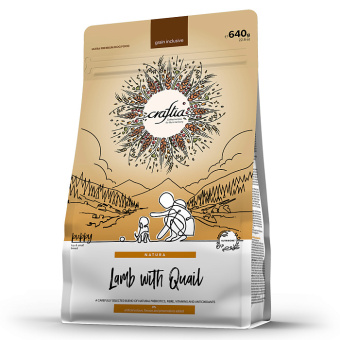 CRAFTIA NATURA 640гр для щенков мини и мел пор Ягн с перепелкой 