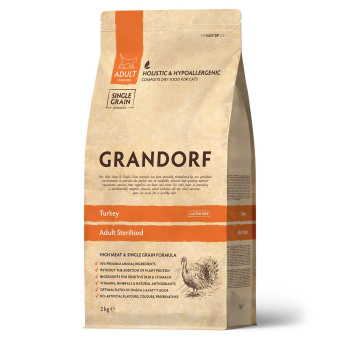 GRANDORF CAT 2кг Turkey STERILISED (Индейка для стерилизованных кошек)