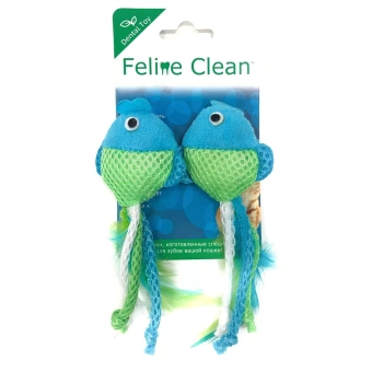 Feline Clean игрушка для кошек Dental Рыбки, ленты и перья (2 шт.) (30002)